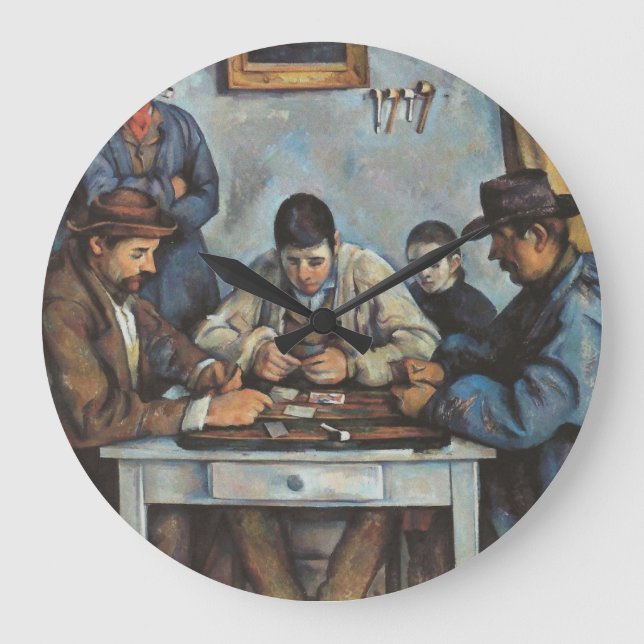 Reloj Redondo Grande Paul Cezanne - Los jugadores de cartas (Anverso)