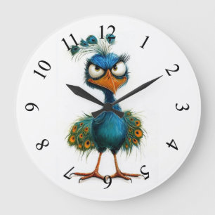 Reloj Redondo Grande pavo real peculiar