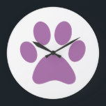 Reloj Redondo Grande Paw Print<br><div class="desc">Fun Paw Print design for animal lovers!</div>