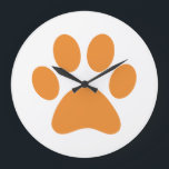 Reloj Redondo Grande Paw Print<br><div class="desc">Fun Paw Print design for animal lovers!</div>