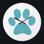 Reloj Redondo Grande Paw Print<br><div class="desc">Fun Paw Print design for animal lovers!</div>