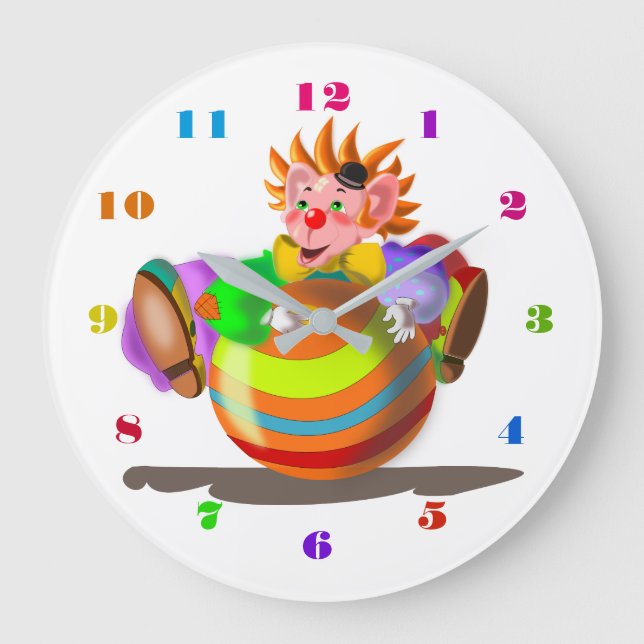 Reloj Redondo Grande Payaso feliz - (Anverso)