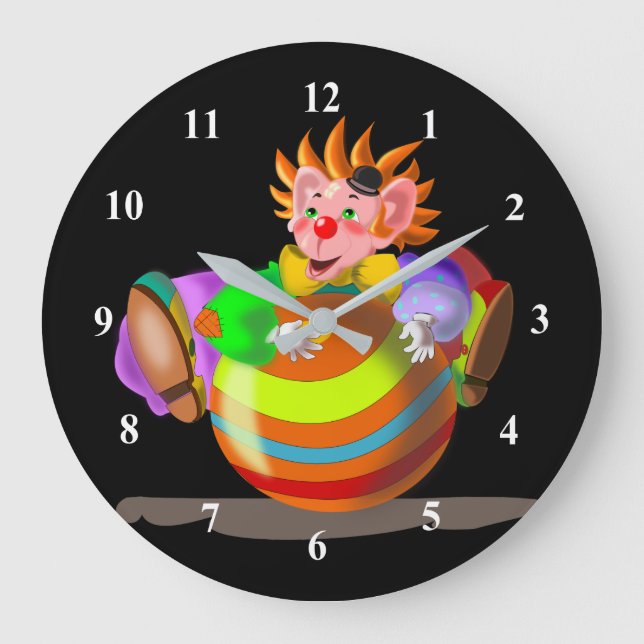 Reloj Redondo Grande Payaso loco feliz (Anverso)