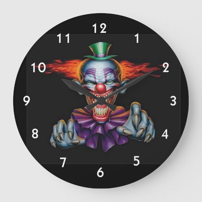 Reloj Redondo Grande Payaso Mal Asesino (Anverso)