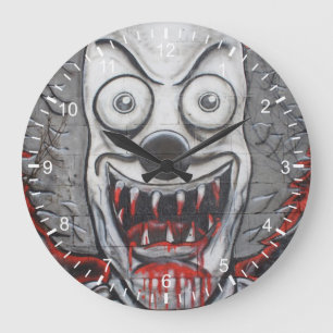 Reloj Redondo Grande Payaso Sangriento