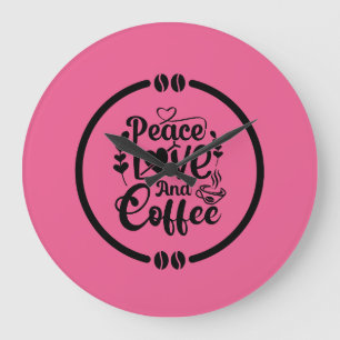 Reloj Redondo Grande Paz, amor y café