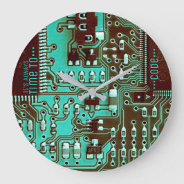 Reloj Redondo Grande PCB electrónico del circuito impreso azul turquesa