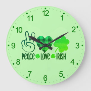 Reloj Redondo Grande Peace Love Irish-66677