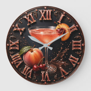 Reloj Redondo Grande Peach Bellini Cocktail Bar Decor