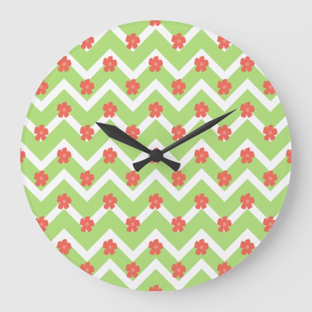 Reloj Redondo Grande Peach Floral Bedpread (Anverso)
