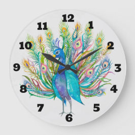 Reloj Redondo Grande Peacock acuático