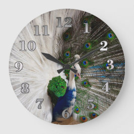 Reloj Redondo Grande Peacock azul blanco