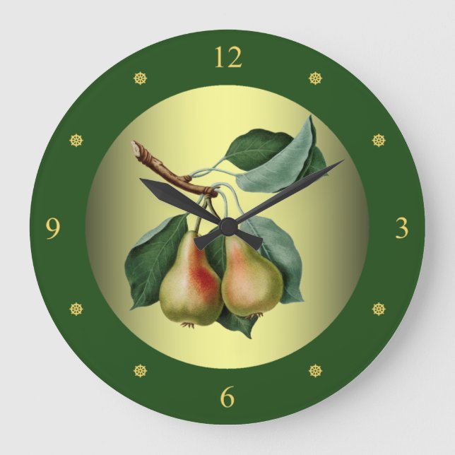 Reloj Redondo Grande Pears ~ Giorgio Gallesio ~ Fruta Botánica ~ (Anverso)