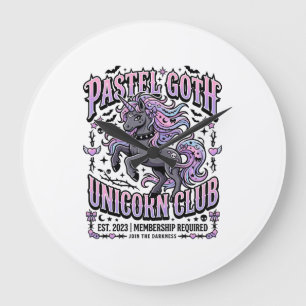 Reloj Redondo Grande Pegatina comercial del club de unicornios góticos