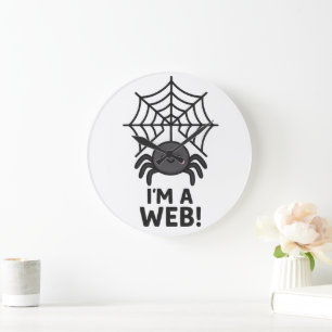 Reloj Redondo Grande Pegatina de araña 🕷️ ✨   Personalizado Web Fun"