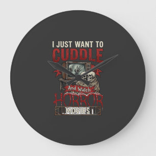 Reloj Redondo Grande Películas de Terror Acurrucadas Calaveras de Hallo