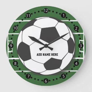 Reloj Redondo Grande Pelota de fútbol de personalizable en campo