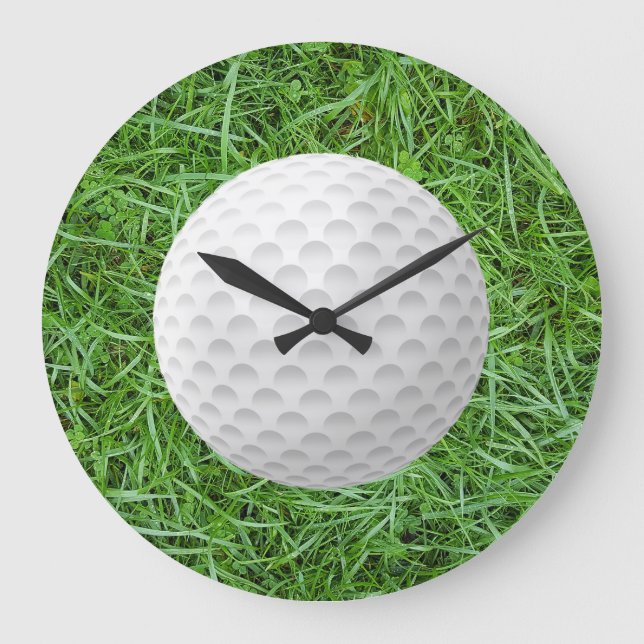 Reloj Redondo Grande Pelota de golf en la hierba (Anverso)