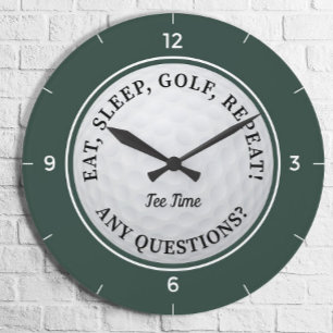 Reloj Redondo Grande Pelota de Golf Personalizada Deportes Golfista Fra