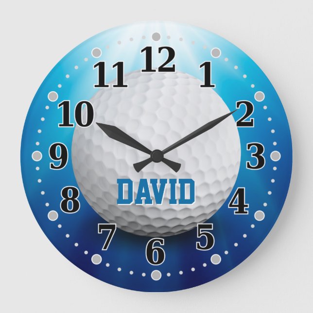 Reloj Redondo Grande pelota de golf | Regalos deportivos (Anverso)