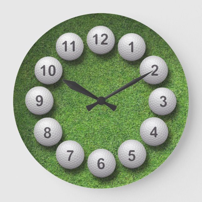 Reloj Redondo Grande Pelotas de golf (Anverso)
