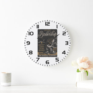Reloj Redondo Grande Peluquería de Caballeros Cortes de Pelo Retro Afei