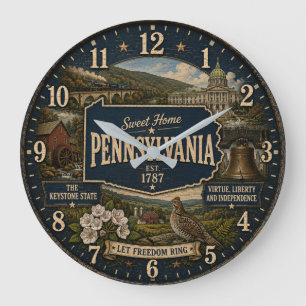 Reloj Redondo Grande Pennsylvania Keystone State Historic Landmark