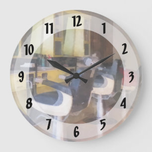Reloj Redondo Grande Pequeña Barbería