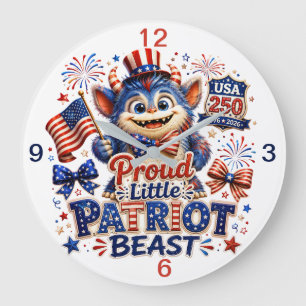 Reloj Redondo Grande Pequeña Bestia Patriota Orgullosa (recuerdo)