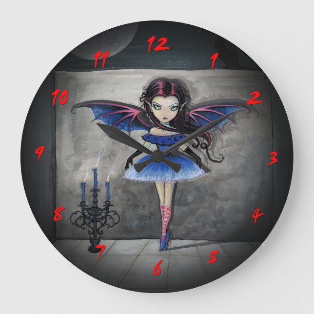 Reloj Redondo Grande Pequeño bailarín Vampire Gothic Art Clock (Anverso)
