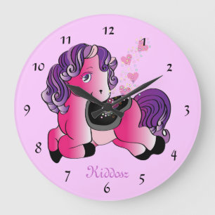 Reloj Redondo Grande Pequeño caballo feliz