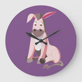 Reloj Redondo Grande Pequeño Donkey Rosado