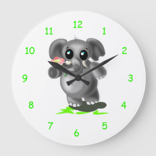 Reloj Redondo Grande Pequeño elefante -