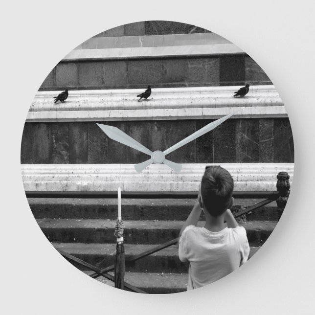 Reloj Redondo Grande Pequeño fotógrafo (Anverso)