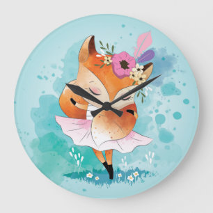 Reloj Redondo Grande Pequeño Fox lindo