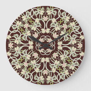 Reloj Redondo Grande Pequeño narciso, plaza Art Nouveau.