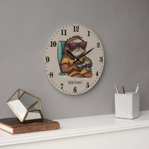 Reloj Redondo Grande Perezoso genial unisex para juegos agregar nombre
