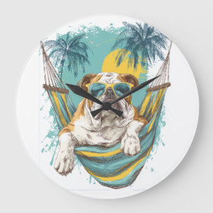 Reloj Redondo Grande Perezoso Perro � Cachorro Divertido Perezoso