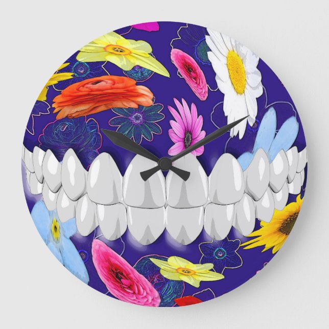 Reloj Redondo Grande Perfect White Teeth Smile Dentist Wall Clock (Anverso)