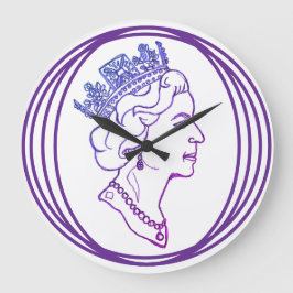 Reloj Redondo Grande Perfil de la Reina Isabel