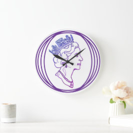 Reloj Redondo Grande Perfil de la Reina Isabel