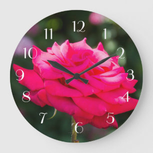 Reloj Redondo Grande Perfil de rosa roja