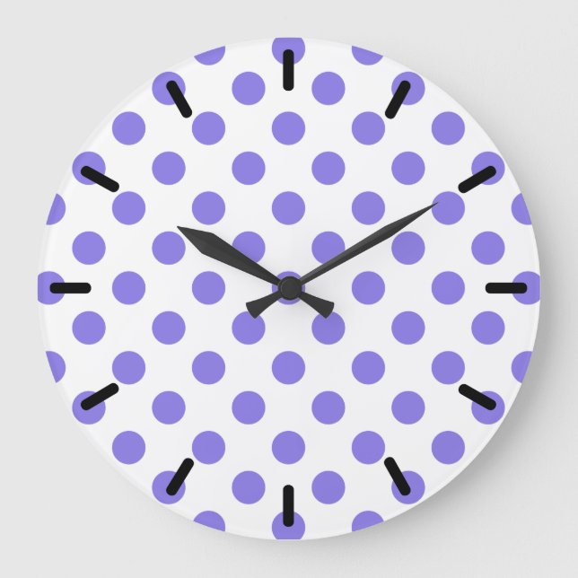 Reloj Redondo Grande Periwinkle polka dots (Anverso)