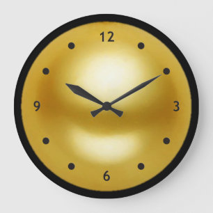 Reloj Redondo Grande Perla Dorada