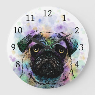 Reloj Redondo Grande perro 156 Funny Pug