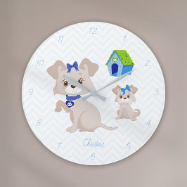 Reloj Redondo Grande Perro adorable y dulce mami con pipa