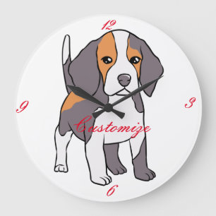 Reloj Redondo Grande Perro Beagle Cute Rama Thunder_Cove