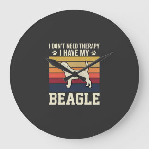Reloj Redondo Grande Perro Beagle Vintage Terapia Retro
