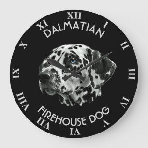 Reloj Redondo Grande Perro blanco y negro dálmata del parque de