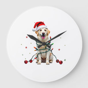 Reloj Redondo Grande Perro Boxer Blanco Jersey Feo De Navidad Divertido